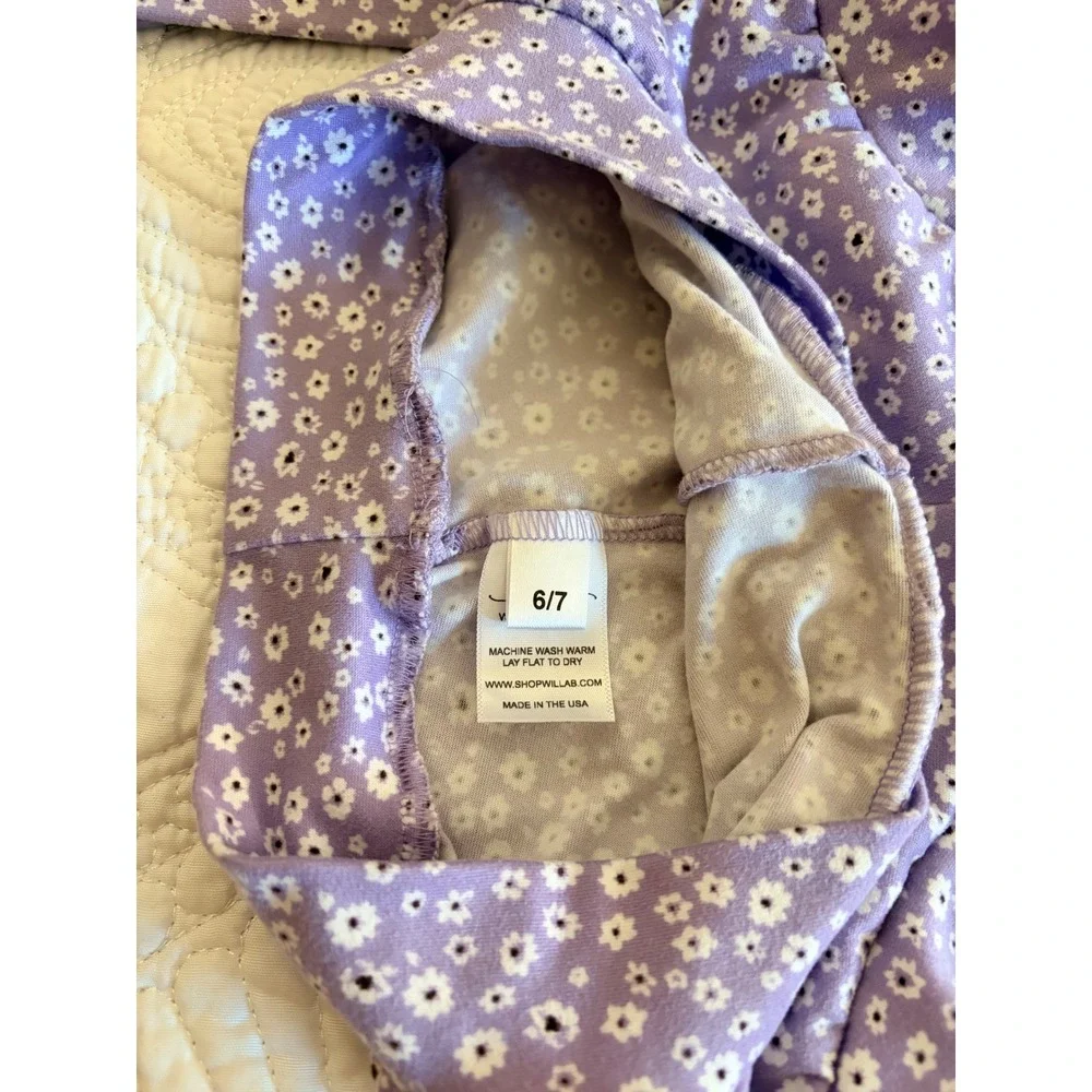 Willa B Dance Wear Little Girls Purple Floral Two-Piece Tank and Shorts Set